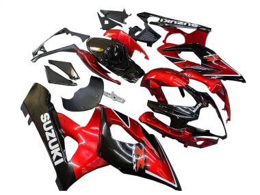 Billige Suzuki GSXR 1000 Motorrad Verkleidung 2005-2006 - Rot Glanzendes Schwarz