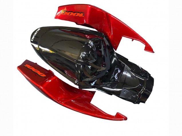Billige Suzuki GSXR 1000 Motorrad Verkleidung 2005-2006 - Rot Glanzendes Schwarz