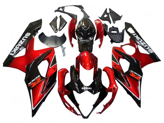 Billige Suzuki GSXR 1000 Motorrad Verkleidung 2005-2006 - Rot Glanzendes Schwarz