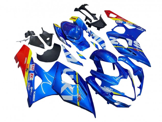 Billige Suzuki GSXR 1000 Motorrad Verkleidung 2005-2006 - Blau Gelb Rot Weiss