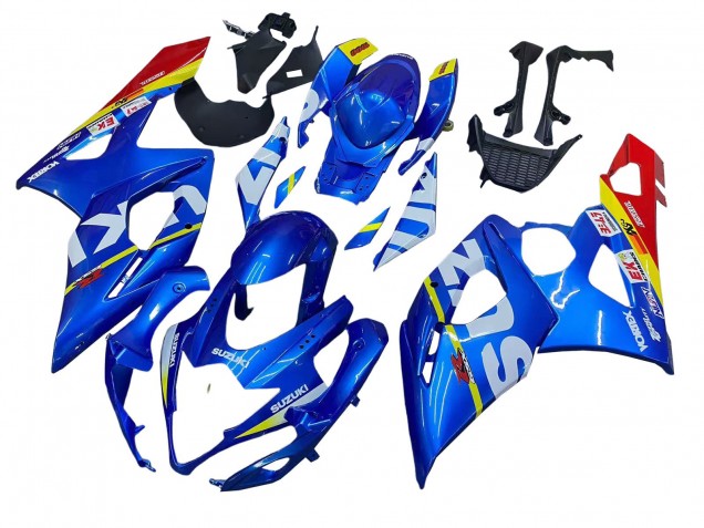 Billige Suzuki GSXR 1000 Motorrad Verkleidung 2005-2006 - Blau Gelb Rot Weiss