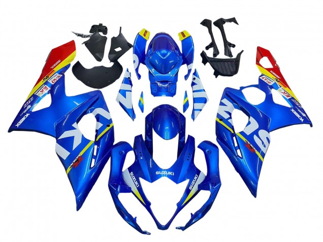 Billige Suzuki GSXR 1000 Motorrad Verkleidung 2005-2006 - Blau Gelb Rot Weiss
