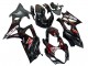Billige Suzuki GSXR 1000 Motorrad Verkleidung 2007-2008 - Schwarz Rot Flamme