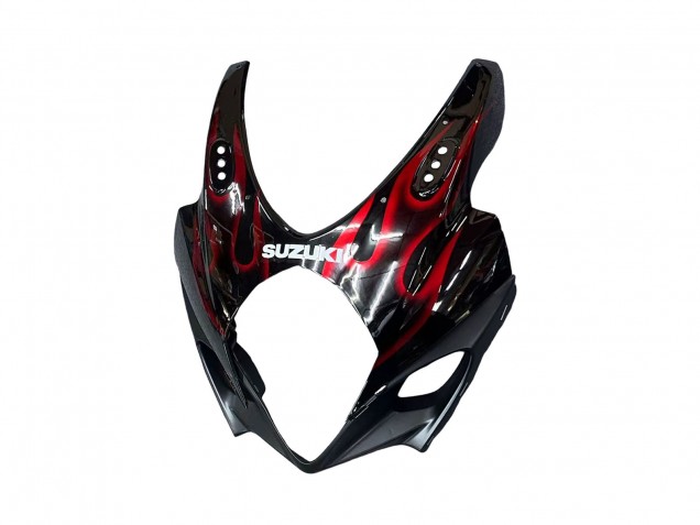 Billige Suzuki GSXR 1000 Motorrad Verkleidung 2007-2008 - Schwarz Rot Flamme
