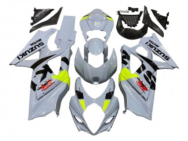Billige Suzuki GSXR 1000 Motorrad Verkleidung 2007-2008 - Hellgrau Grun Schwarz