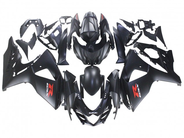 Billige Suzuki GSXR 1000 Motorrad Verkleidung 2007-2008 - Matt Schwarz Rot Aufkleber