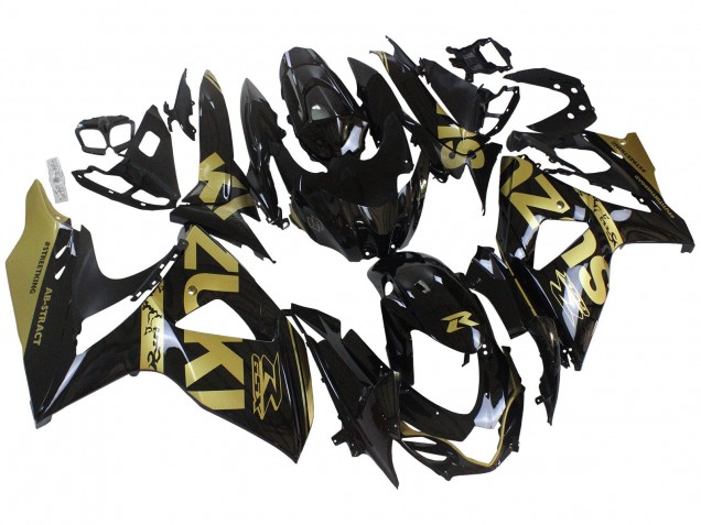 Billige Suzuki GSXR 1000 Motorrad Verkleidung 2009-2016 - Glanzendes Schwarz Gold
