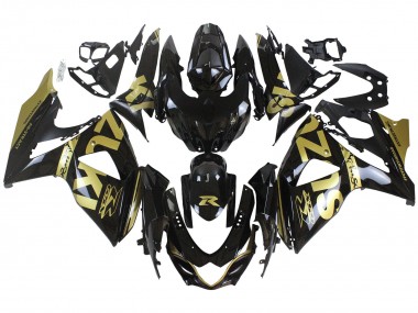 Billige Suzuki GSXR 1000 Motorrad Verkleidung 2009-2016 - Glanzendes Schwarz Gold