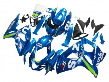 Billige Suzuki GSXR 1000 Motorrad Verkleidung 2009-2016 - Hellblau Grun Motul 29 Ecstar