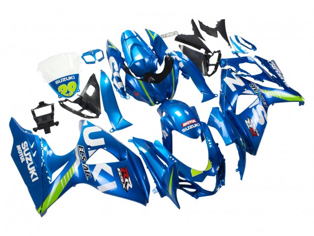 Billige Suzuki GSXR 1000 Motorrad Verkleidung 2009-2016 - Hellblau Grun Motul 29 Ecstar