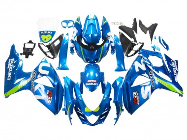 Billige Suzuki GSXR 1000 Motorrad Verkleidung 2009-2016 - Hellblau Grun Motul 29 Ecstar
