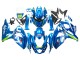 Billige Suzuki GSXR 1000 Motorrad Verkleidung 2009-2016 - Hellblau Grun Motul 29 Ecstar