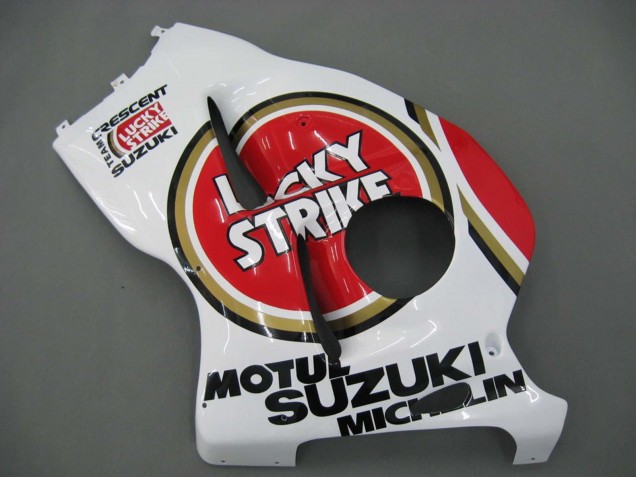 Billige Suzuki GSXR 1300 Hayabusa Motorrad Verkleidung 1996-2007 - Weiss Rot Motul