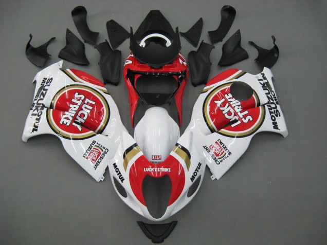Billige Suzuki GSXR 1300 Hayabusa Motorrad Verkleidung 1996-2007 - Weiss Rot Motul