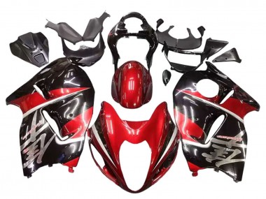 Billige Suzuki GSXR 1300 Hayabusa Motorrad Verkleidung 1996-2007 - Rot Glanzendes Schwarz Hayabusa