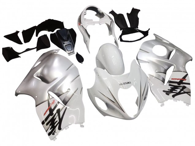 Billige Suzuki GSXR 1300 Hayabusa Motorrad Verkleidung 1996-2007 - Weiss Silber Hayabusa