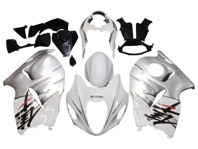 Billige Suzuki GSXR 1300 Hayabusa Motorrad Verkleidung 1996-2007 - Weiss Silber Hayabusa