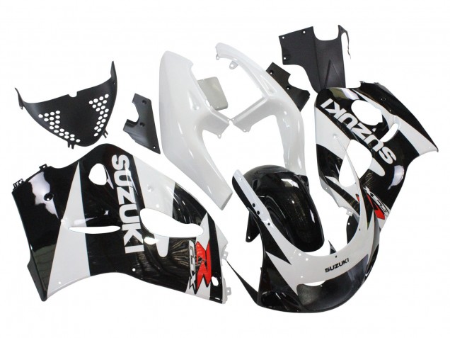 Billige Suzuki GSXR 600 / GSXR 750 Motorrad Verkleidung 1996-2000 - Schwarz Weiss