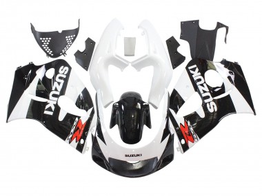 Billige Suzuki GSXR 600 / GSXR 750 Motorrad Verkleidung 1996-2000 - Schwarz Weiss