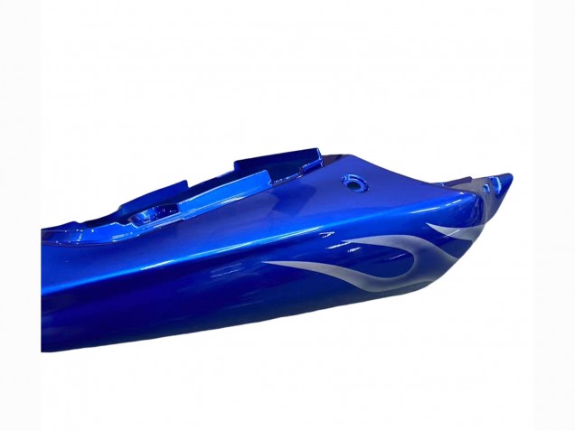 Billige Suzuki GSXR 600 / GSXR 750 Motorrad Verkleidung 2001-2003 - Blau mit Weiss Flamme