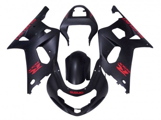 Billige Suzuki GSXR 600 / GSXR 750 Motorrad Verkleidung 2001-2003 - Matt Schwarz Rot