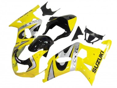 Billige Suzuki GSXR 600 / GSXR 750 Motorrad Verkleidung Kit 2001-2003 - Gelb Silber Glanzendes Schwarz