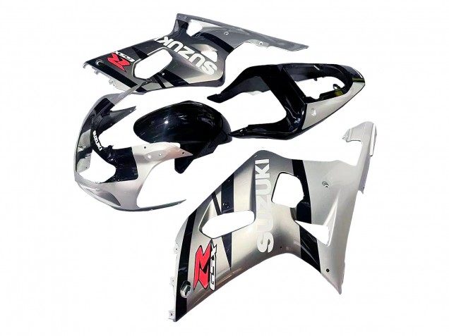 Billige Suzuki GSXR 600 / GSXR 750 Motorrad Verkleidung 2001-2003 - Silber Glanzendes Schwarz Rot
