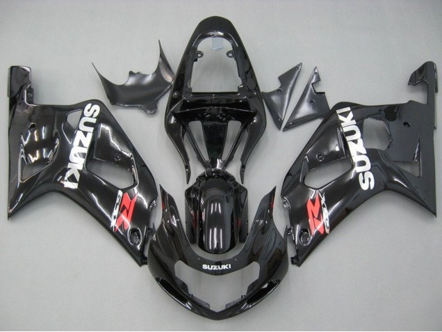 Billige Suzuki GSXR 600 / GSXR 750 Motorrad Verkleidung 2001-2003 - Glanzendes Schwarz Rot Weiss