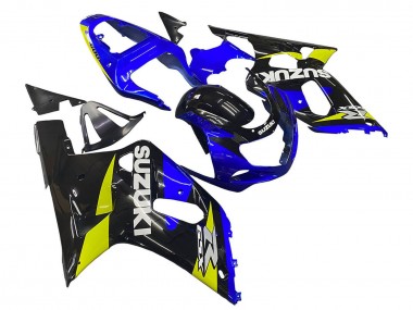 Billige Suzuki GSXR 600 / GSXR 750 Motorrad Verkleidung 2001-2003 - Blau Gelb Glanzendes Schwarz
