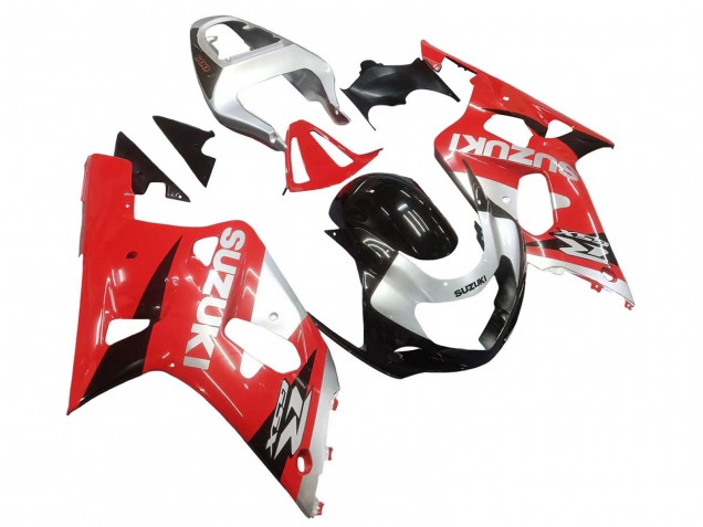 Billige Suzuki GSXR 600 / GSXR 750 Motorrad Verkleidung 2001-2003 - Rot Weiss Glanzendes Schwarz