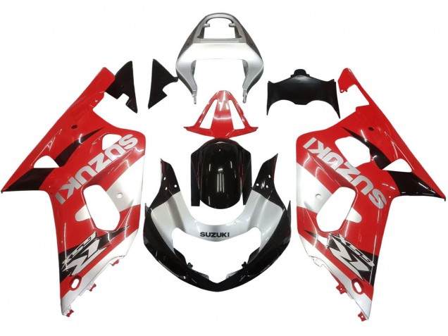 Billige Suzuki GSXR 600 / GSXR 750 Motorrad Verkleidung 2001-2003 - Rot Weiss Glanzendes Schwarz
