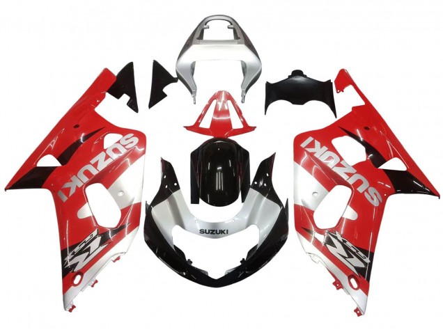Billige Suzuki GSXR 600 / GSXR 750 Motorrad Verkleidung 2001-2003 - Rot Weiss Glanzendes Schwarz