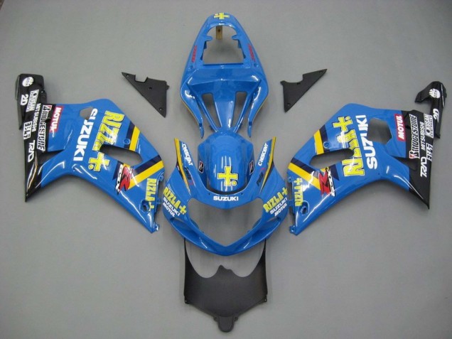 Billige Suzuki GSXR 600 / GSXR 750 Motorrad Verkleidung 2001-2003 - Blau Gelb Schwarz Motul Rizla