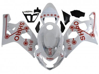 Billige Suzuki GSXR 600 / GSXR 750 Motorrad Verkleidung 2001-2003 - Weiss Rot Shiro