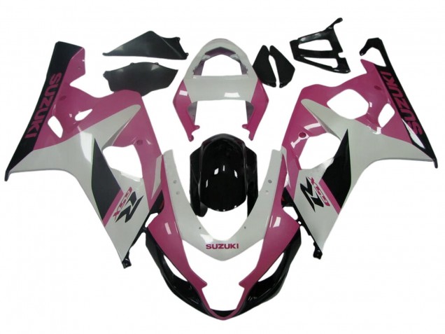 Billige Suzuki GSXR 600 / GSXR 750 Motorrad Verkleidung 2004-2005 - Weiss Rosa Schwarz