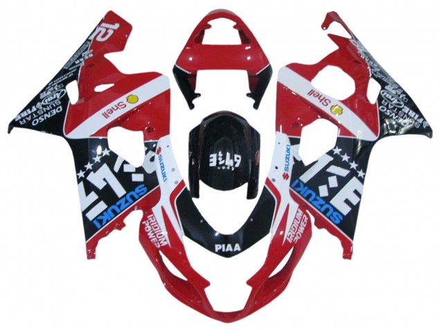 Billige Suzuki GSXR 600 / GSXR 750 Motorrad Verkleidung 2004-2005 - Rot Weiss Schwarz Blau