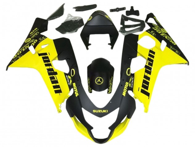 Billige Suzuki GSXR 600 / GSXR 750 Motorrad Verkleidung 2004-2005 - Schwarz Gelb Jordan