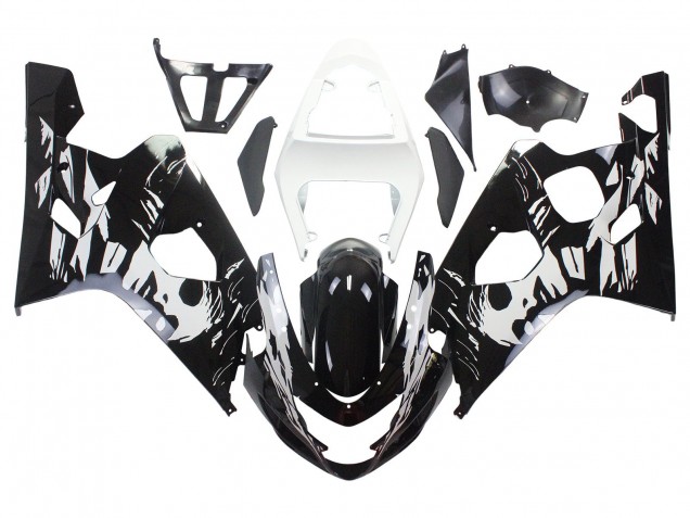 Billige Suzuki GSXR 600 / GSXR 750 Motorrad Verkleidung 2004-2005 - Weiss Schwarz