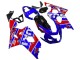 Billige Suzuki GSXR 600 / GSXR 750 Motorrad Verkleidung 2004-2005 - Blau Rot Schwarz Motul Dunlop