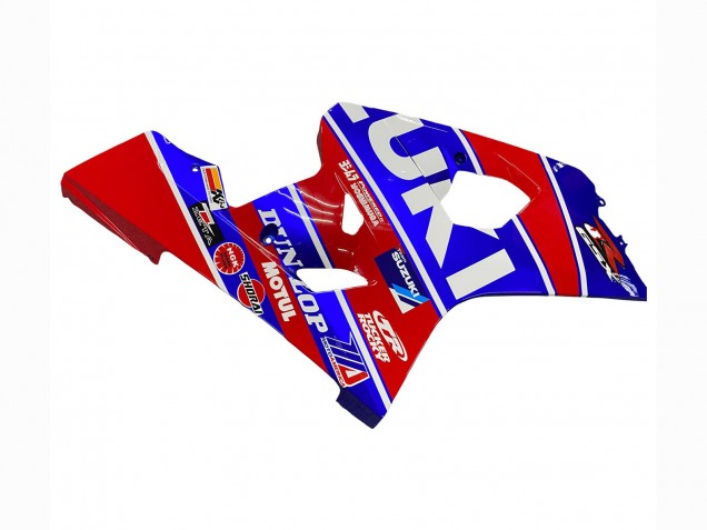 Billige Suzuki GSXR 600 / GSXR 750 Motorrad Verkleidung 2004-2005 - Blau Rot Schwarz Motul Dunlop