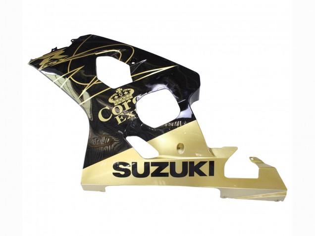 Billige Suzuki GSXR 600 / GSXR 750 Motorrad Verkleidung 2004-2005 - Glanzendes Schwarz Gold Corona