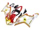 Billige Suzuki GSXR 600 / GSXR 750 Motorrad Verkleidung 2004-2005 - Weiss Rot Gelb Michelin Texaon Heron 7