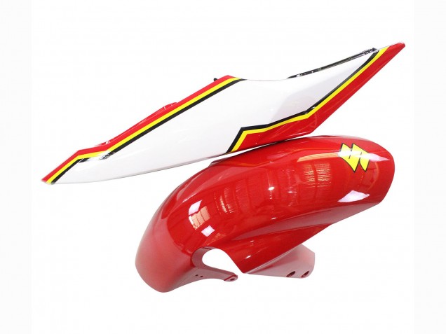 Billige Suzuki GSXR 600 / GSXR 750 Motorrad Verkleidung 2004-2005 - Weiss Rot Gelb Michelin Texaon Heron 7