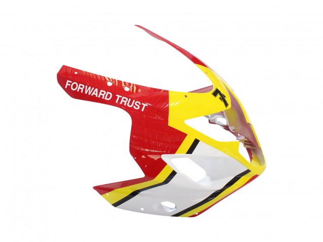 Billige Suzuki GSXR 600 / GSXR 750 Motorrad Verkleidung 2004-2005 - Weiss Rot Gelb Michelin Texaon Heron 7