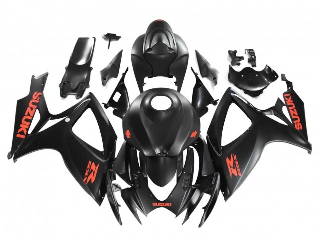 Billige Suzuki GSXR 600 / GSXR 750 Motorrad Verkleidung 2004-2005 - Matt Schwarz Rot Aufkleber