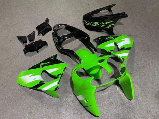 Billige Kawasaki ZX9R Motorrad Verkleidung 2000-2001 - Grun Weiss Glanzendes Schwarz