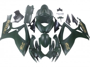 Billige Suzuki GSXR 600 / GSXR 750 Motorrad Verkleidung 2006-2007 - Matt Armee Grun