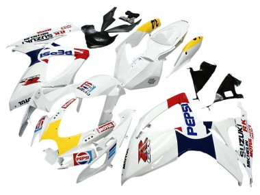 Billige Suzuki GSXR 600 / GSXR 750 Motorrad Verkleidung 2006-2007 - Weiss Rot Gelb Motul