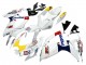 Billige Suzuki GSXR 600 / GSXR 750 Motorrad Verkleidung 2006-2007 - Weiss Rot Gelb Motul