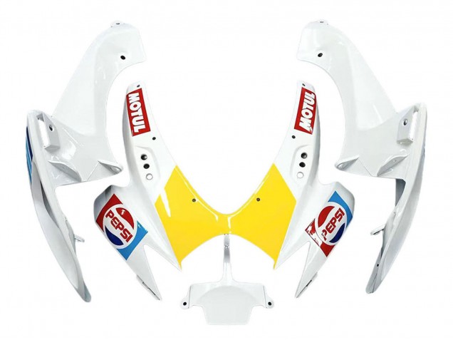 Billige Suzuki GSXR 600 / GSXR 750 Motorrad Verkleidung 2006-2007 - Weiss Rot Gelb Motul